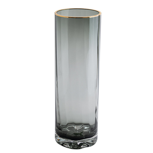 Zeyan gold-painted glass vase sun flower base creative water-raised rich bamboo lily straight vase home decoration