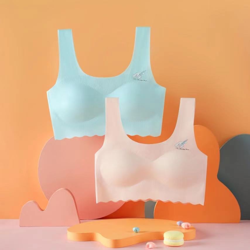여아 큰 어린이 라텍스 가슴 패드 원활한 속옷 발달 캐미솔 조끼 착용 8-17 세 끈이없는 포장 브래지어