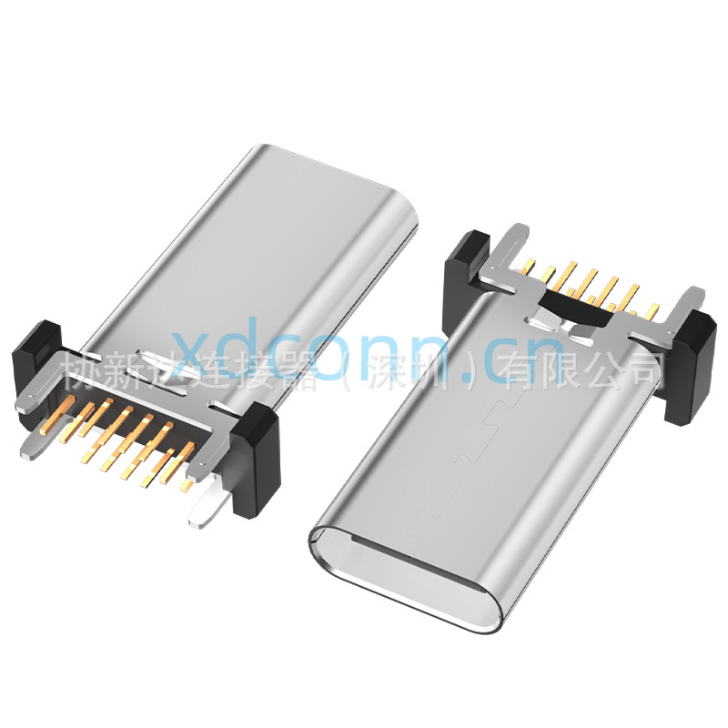 USB Vertical Typec Connector with Data 16P Female Plug-In 17.5/18.5mm Heightening 3.1 Charging Stand