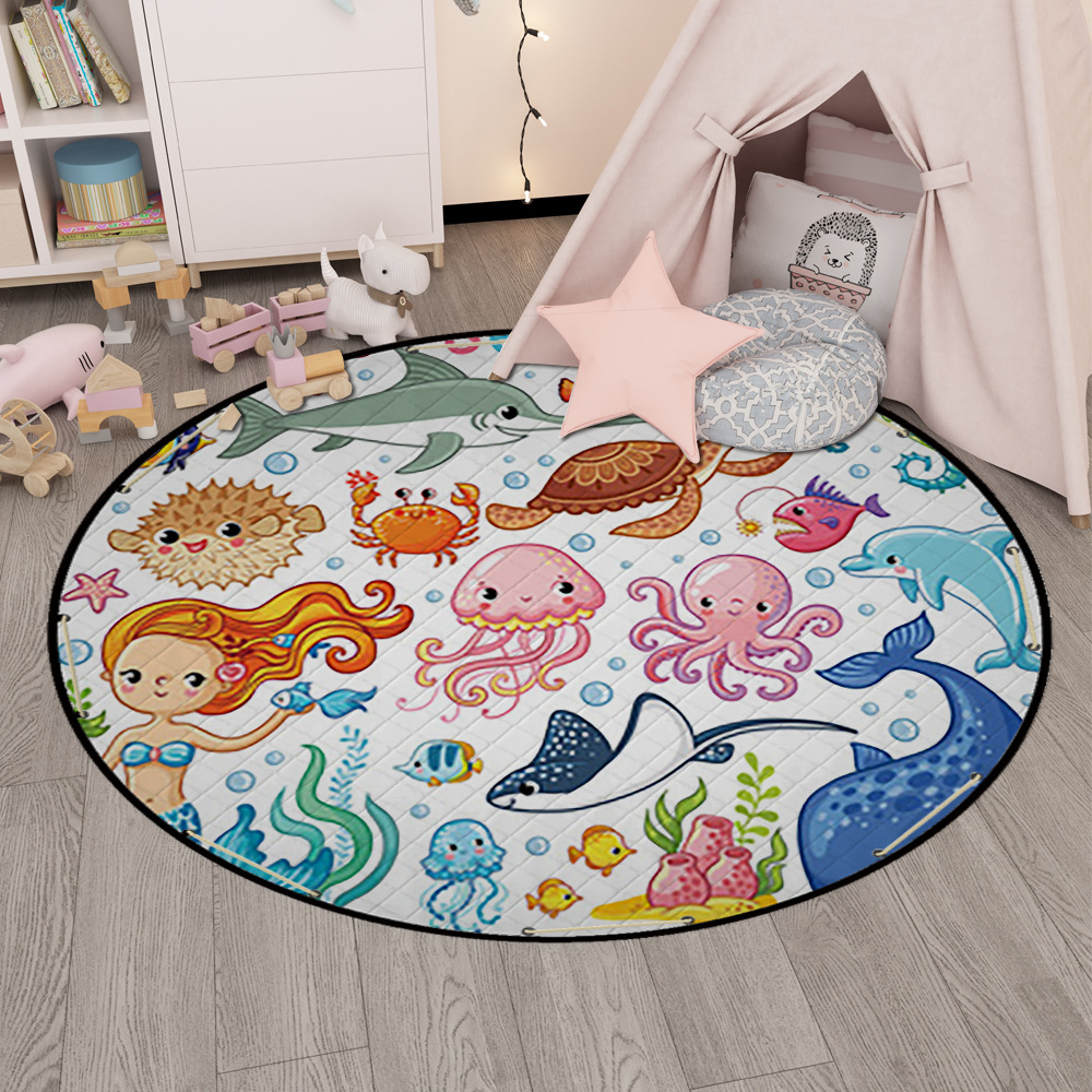 Concentrated animal carpet circular Mat Storage Quilting Game blanket children Mat customized On behalf of