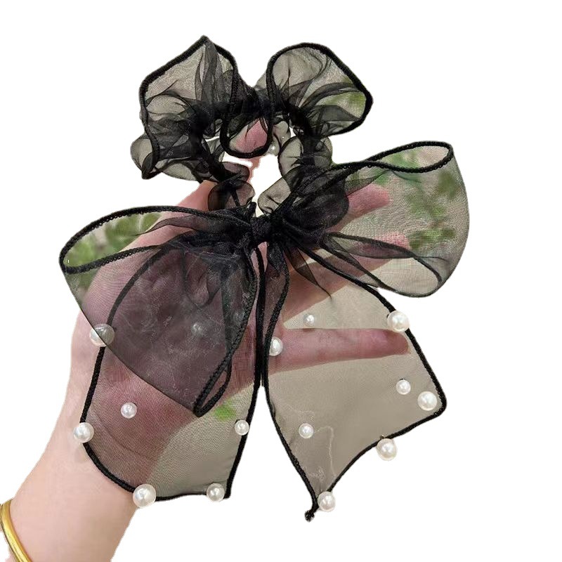 Malla perlas arco cuerda de pelo simple temperamento Cola de Caballo cabeza cuerda cinta anillo de pelo accesorios de cabeza de alto grado