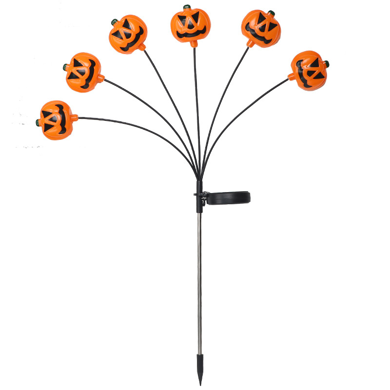 Lámpara LED solar de Halloween luminosa calabaza de cara fiesta al aire libre decoración de patio de atmósfera festiva string de lámparas