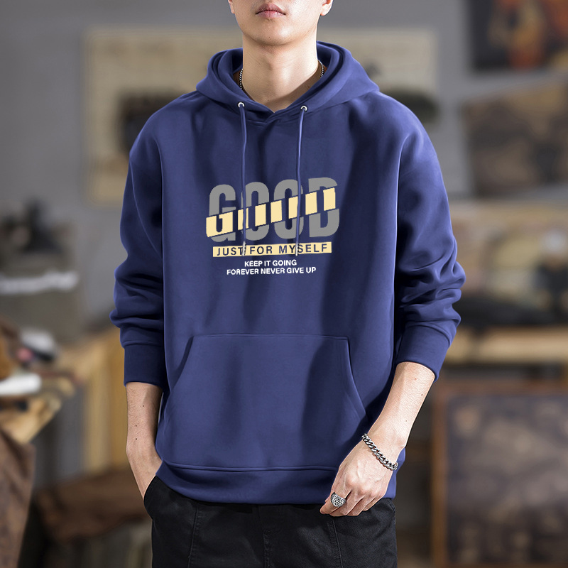 Peso pesado chaqueta con capuz para hombres primavera y otoño marca de moda de alta calle pesado abrigo holgado estudiantes estilo de Hong Kong suéter universal