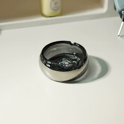 Ins Popular New Crystal Car ashtray - smoke-gray-mountain-bottom-ashtray-10cm