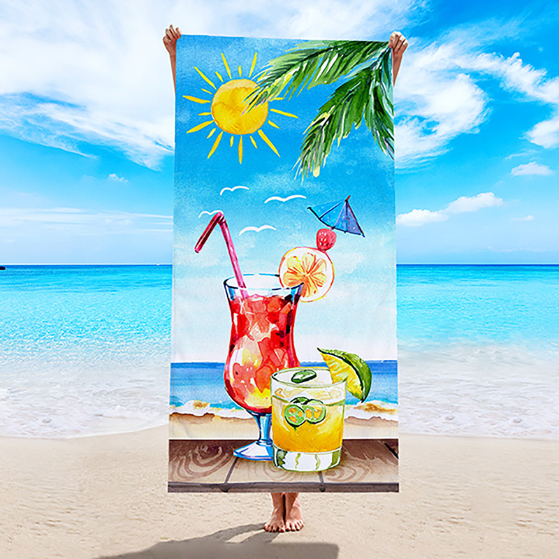 Toalla de playa transfronteriza, toalla de secado rápido, toalla de baño de microfibra, comercio exterior, Amazon, chal de natación con estampado digital europeo y americano