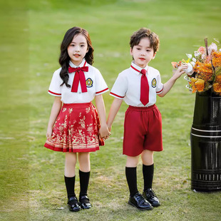 Kindergarten Garden Dress Summer Horse Face Dress Chinese Style June 1 Performance Dress Graduation Dress Primary School Students' Class Dress