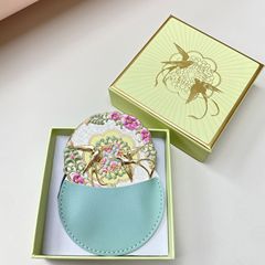 便携故宫雀绕花枝小镜桃花镜子少女随身小型化妆镜迷你工艺品