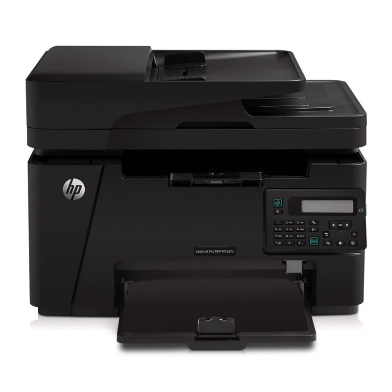HP M128fn черно-белый лазерный многофункциональный принтер: печать, копирование, сканирование формата A4, телефон/факс, непрерывная подача бумаги