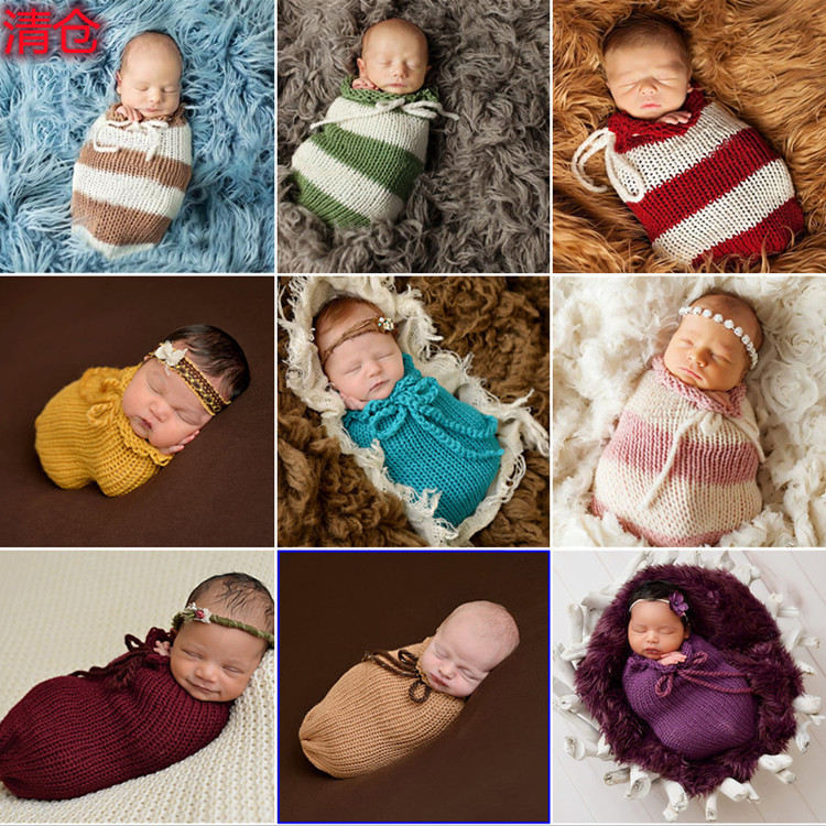 Handle children's photography clothing newborn handmade milk cotton wool woven sleeping bag full moon baby photo suit Handle children's photography clothing newborn handmade milk cotton wool woven sleeping bag full moon baby photo suit