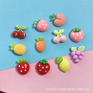 Glossy Mini Fruit Cherry Strawberry Pineapple Resin Accessories Cream Glue diy Keychain Water Cup Accessories Material