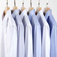 男士长袖春秋白色衬衫高档商务正装免烫西装衬衣纯色宽松大码工装