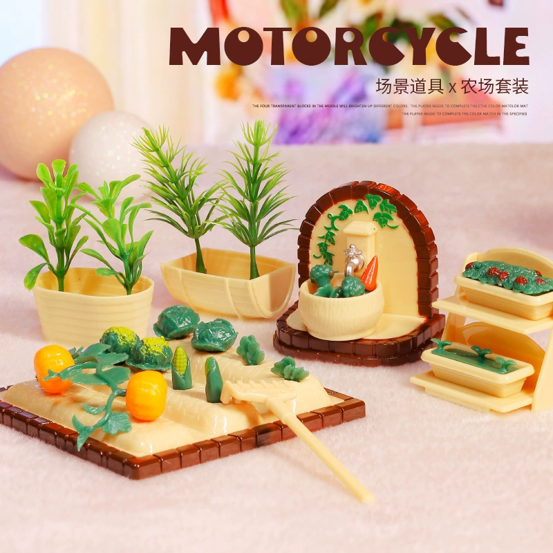 Miniature Dollhouse Furniture Set, Multicolor Plastic, Multi-Scene Kit (Tables, Beds, Kitchen)
