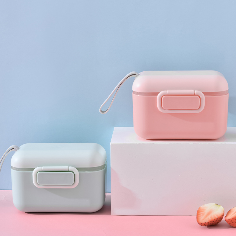 Portable Milk Powder Box, Double-Layered Baby Large-Capacity Milk Powder Storage Container, Baby Milk Powder Sealed Box, Milk Powder Compartment