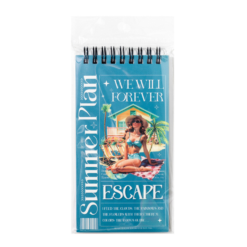 Pegatinas de palabras, serie de planificación de escape de verano, tema de vacaciones, ilustración creativa, material de cuenta manual, pegatinas de collage