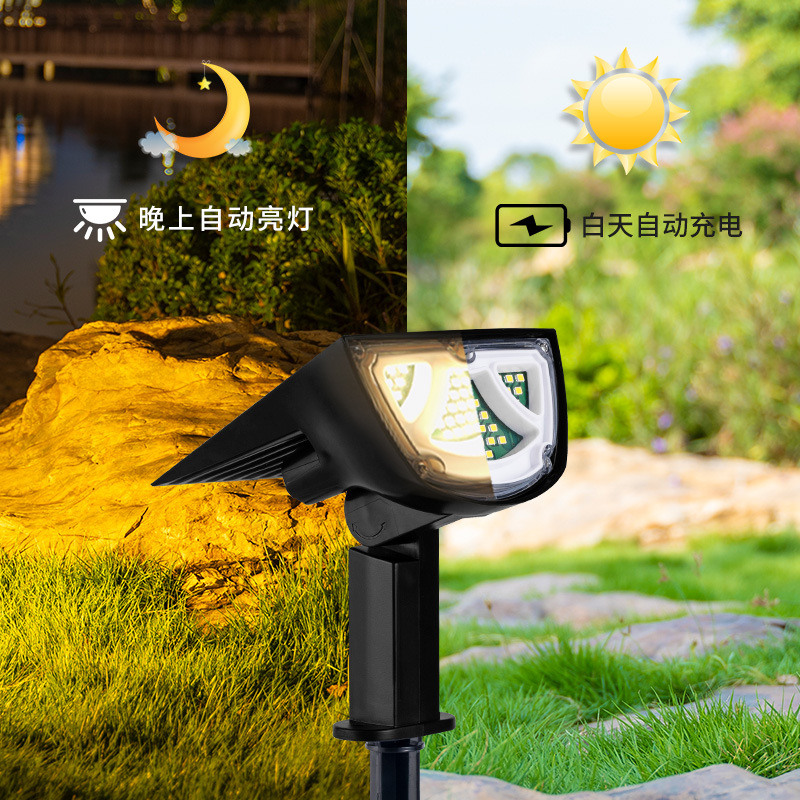 Amazon solar luz de tierra jardín al aire libre jardín bosque paisaje jardín luz de pared de jardín luz de césped de plástico de inducción LED