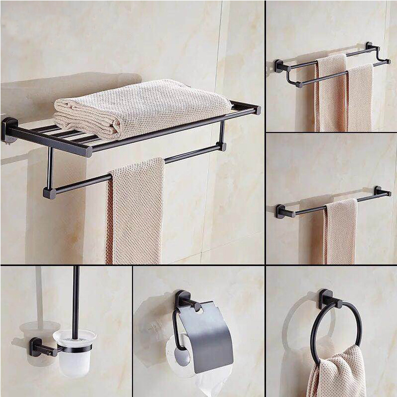 Todo el cobre colgante de baño toalla rack set toalla rack toalla rack toalla barra de toalla de baño hardware percha