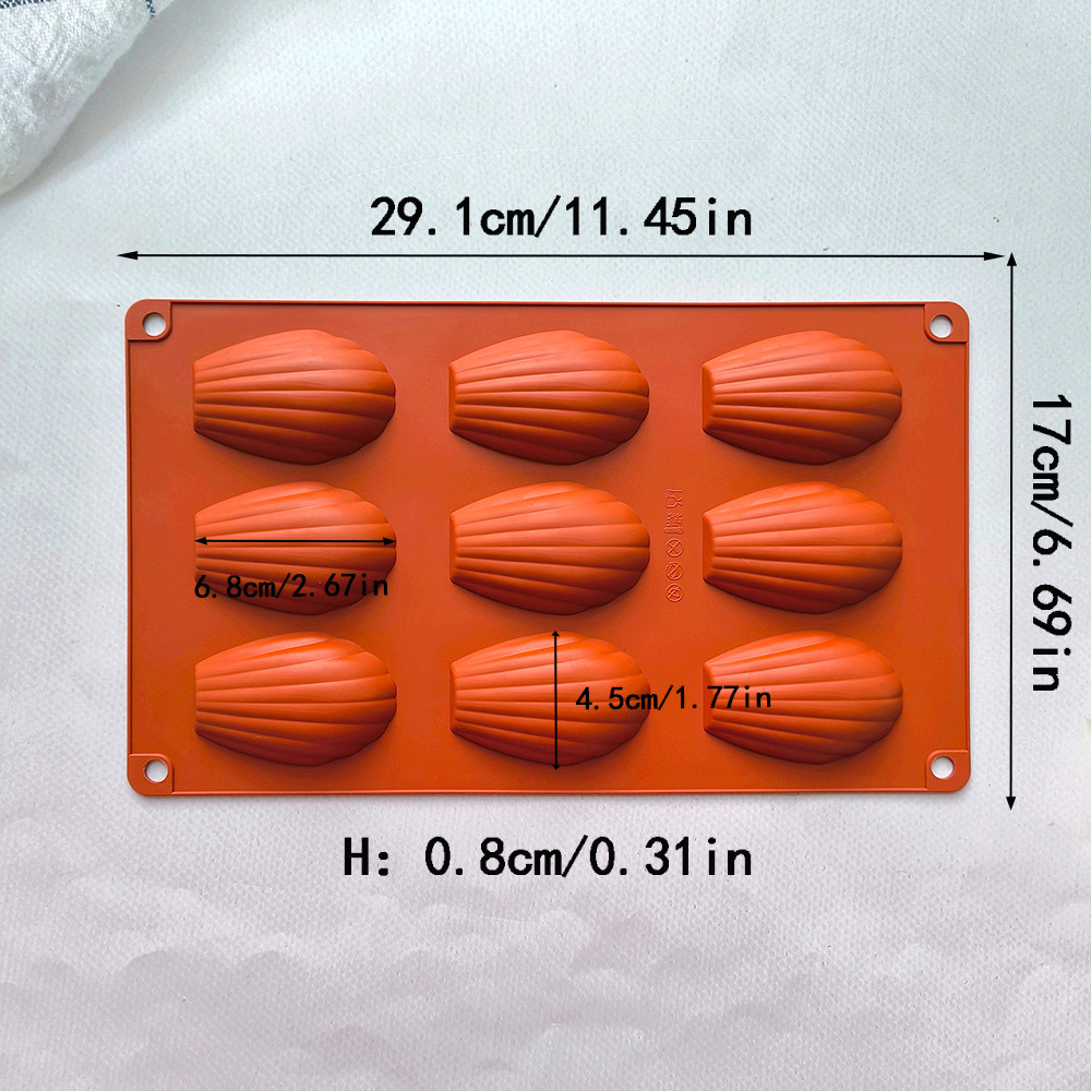 Silicone 9 conchas 9 molde de chocolate diy Madeleine pudín dulces galletas molde de pastel