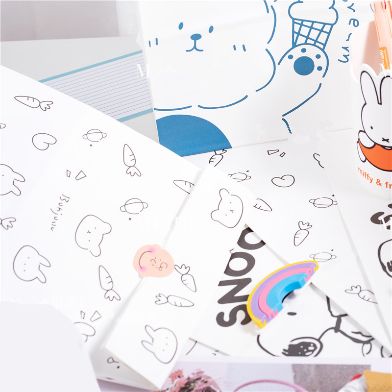 Coreano ins lindo oso Snoopy bolsa de regalo bolsa de pan bolsa de papel misceláneas bolsa de almacenamiento accesorios de decoración