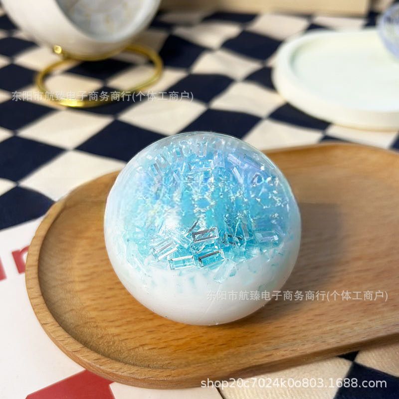 Beautiful crushed ice cream ice bar hand-made ribbon decompression ball pinch music squeeze vent ball toy factory wholesale