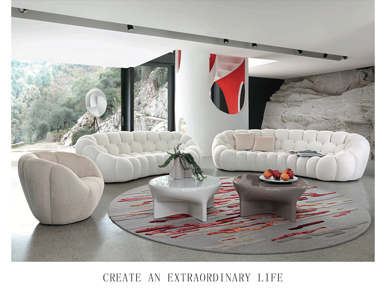 罗奇堡泡泡沙发客厅现代简约弧形单人双人北欧设计师网红布艺沙发-阿里巴巴