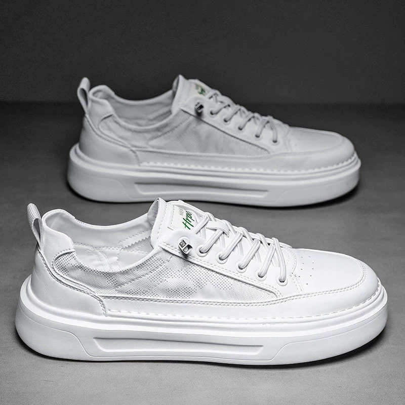 Мужские кроссовки 2025 Летние тонкие мужские повседневные педали маленькие белые туфли ленивые люди на работе