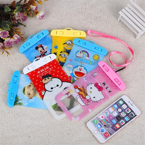 Factory direct sales cartoon mobile phone waterproof bag outdoor swimming rafting waterproof mobile phone bag cute mobile phone waterproof bag