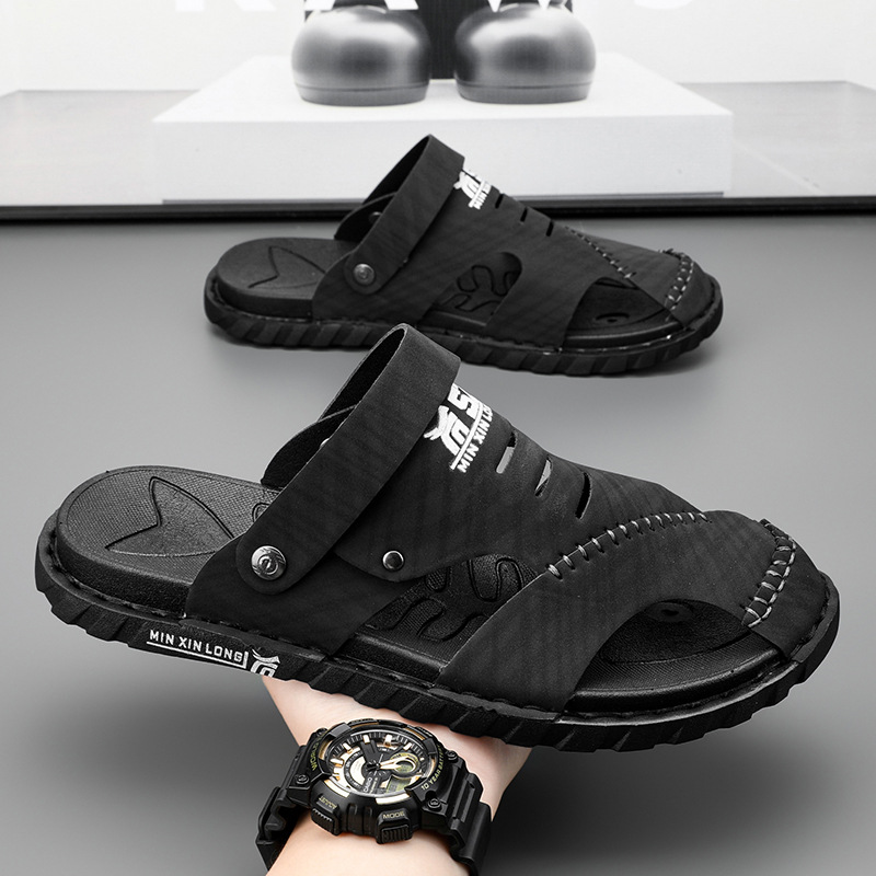 Sandalias para hombres de verano para hombres con bolsas de fondo suaves, zapatos deportivos de doble propósito, nuevos zapatillas de agujero casuales de playa.