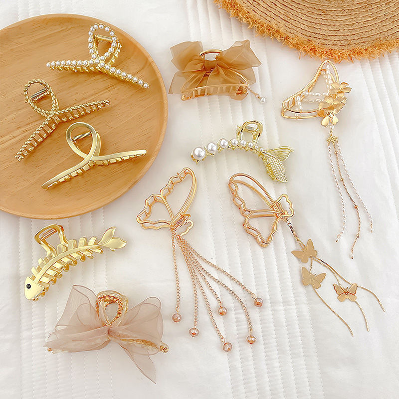 金屬髮夾女小眾冷淡風設計頭飾後腦勺鯊魚夾大號復古抓夾氣質發抓