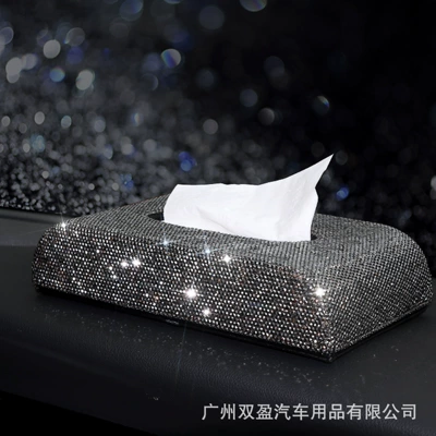seat paper box, Other Automotive Interior Supplies - black-mine-full-diamond-tissue-box