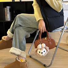 蓝色加绒加厚阔腿牛仔裤女秋冬季新款高腰宽松显瘦直筒裤子ins潮