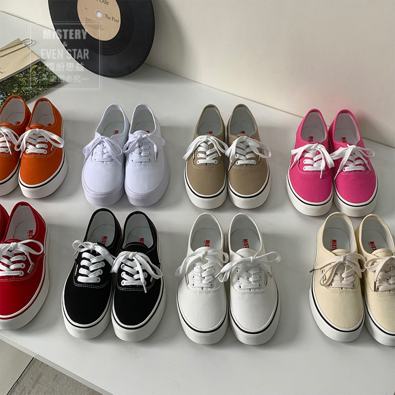 Retro Low-Top Canvas Shoes for Women, Hong Kong Style Street Shooting, Casual and Versatile Skateboard Shoes for Men and Women, Couple Shoes Mis-669