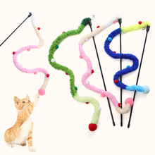 猫玩具新款多彩毛绒条逗猫棒铃铛发声圣诞猫咪自嗨玩具宠物用品