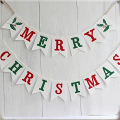 クロスボーダー専用クリスマスフェルトの旗飾りフェルトクリスマスツリーのペンダントカラー旗不織布クリスマスアルファベット
