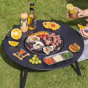 Outdoor Folding Table Camping BBQ Table Household Outdoor Picnic Portable Stove Charcoal Stove Cooking Tea Table
