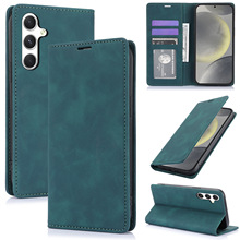 复古磨砂商务手机皮套适用于三星S25PLUS磁吸翻盖插卡支架保护A55