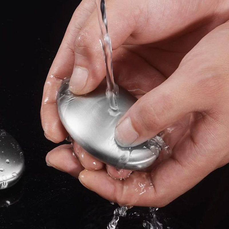 Creatividad de cocina de acero inoxidable jabón de acero inoxidable para uso humano desodorante jabón de manos para desodorante pescado gran jabón de metal oval