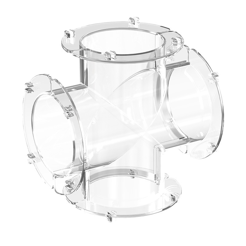 Juguetes magnéticos de tubería magnética de cuatro vías accesorios de bloque de construcción juguetes de bola de mármol ejecutar juguetes magnéticos