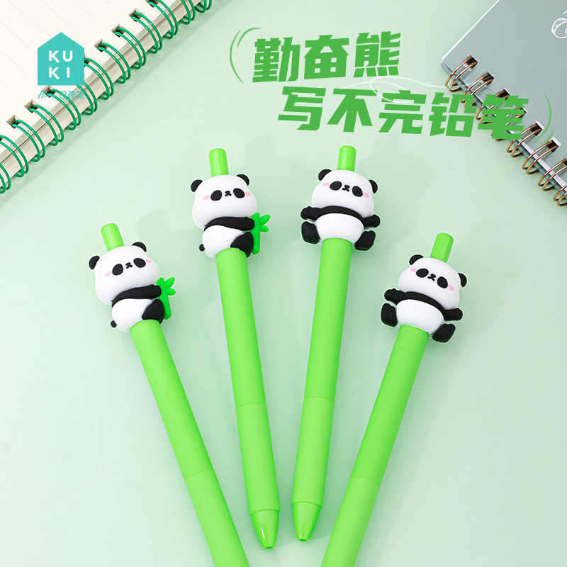 KUKI Kuki Home Eternal Pencil High Value Facial Especial para estudiantes de primaria de primer grado no necesita afilar creatividad panda