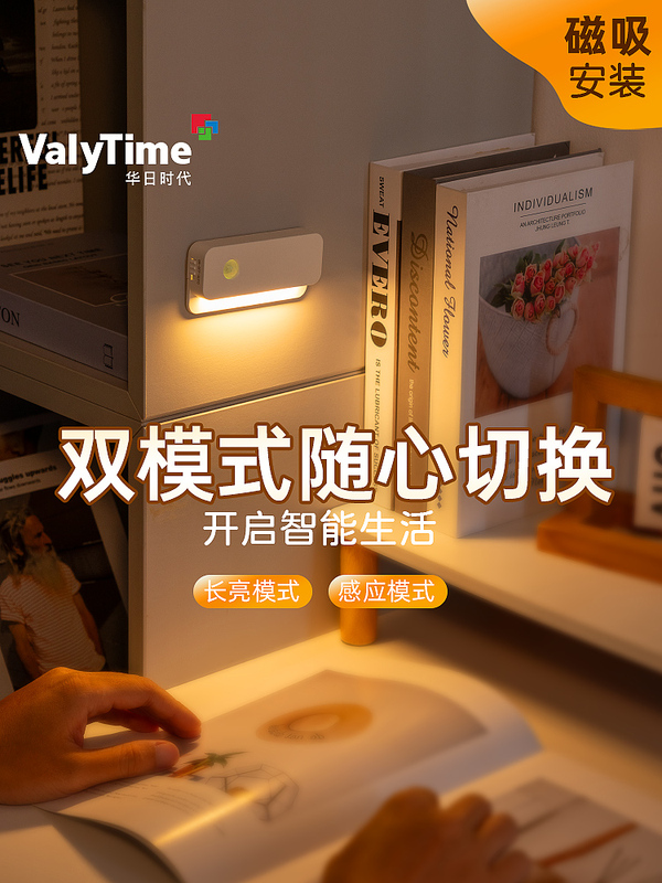 Side-Emitting Automatic Human Body Sensor Lamp That Lights up When People Come and Goes Out, Corridor Charging Night Light, Entrance Door