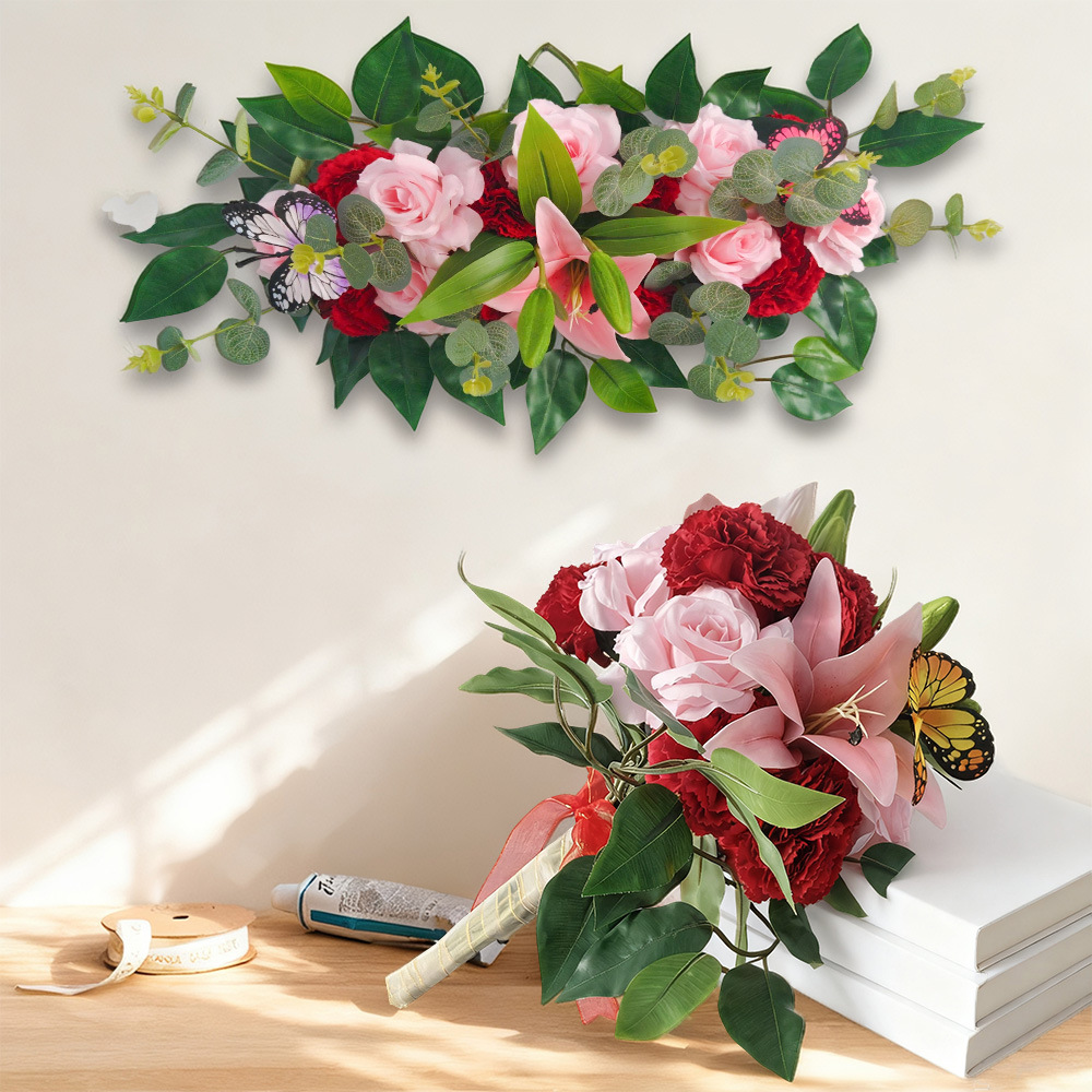 Lilium claveles colgantes de pared decoración puerta colgantes de mano flores decoración del hogar props de fotografía 2025 Amazon transfronterizo