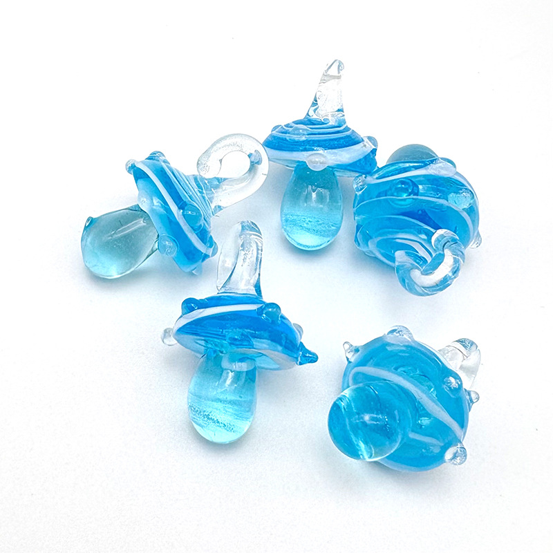 1 Piece Glass/Colored Glaze Mushroom Pendant DIY Jewelry Accessories display picture 15
