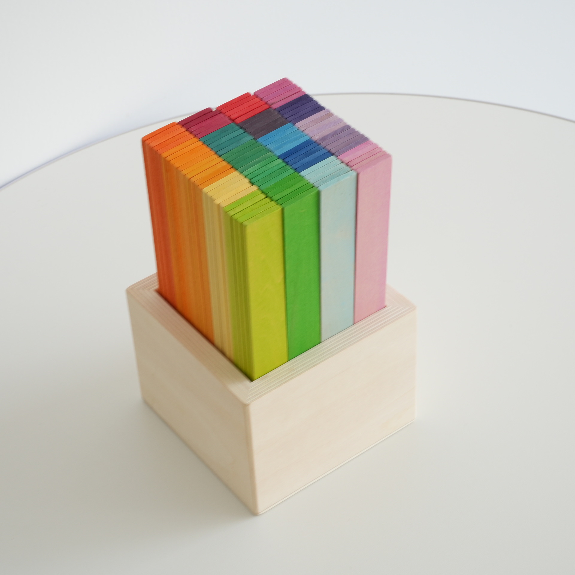 100枚のダビンチ橋虹積み木幼稚園児童知育早教塔畳高色認知玩具