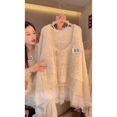 欧货重磅秋冬2025新款温柔风针织两件套背心长袖女装高级感上衣潮