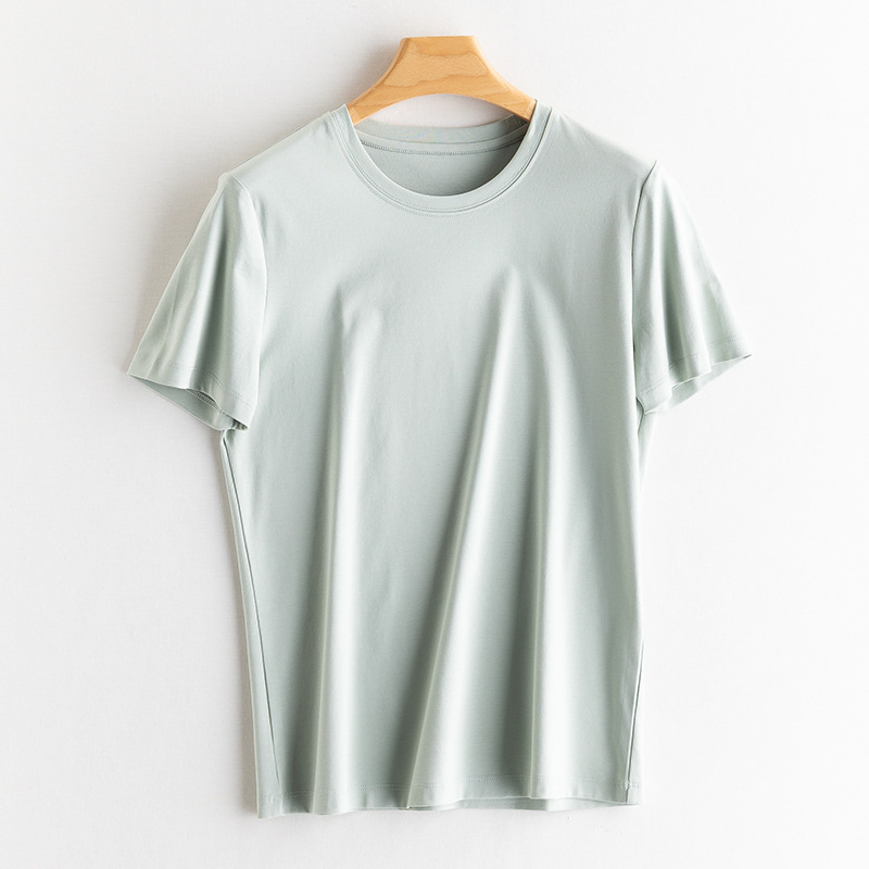 Yuyue 2025 桑蚕シルクシルクコットン 冷感ノーアイロン13色Tシャツ 夏涼しいシルクのような滑らかな桑蚕シルクトップス レディース|undefined
