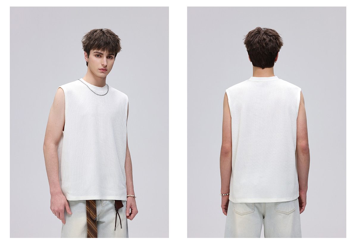 Men's Cooling Vertical Texture Sleeveless Shirt - Breathable Muscle Tank For Summer Activewear_viptrois.com