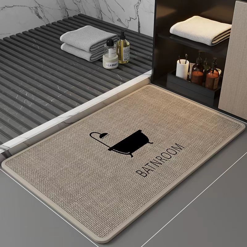 クロスボーダードア滑り止めリネン珪藻泥フロアマット玄関浴室トイレ吸収性フットマット耐摩耗性家庭用フロアマット|undefined