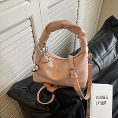 精緻褶皺小眾包包女2024新款流行百搭斜挎包高級感時尚餃子小拎包