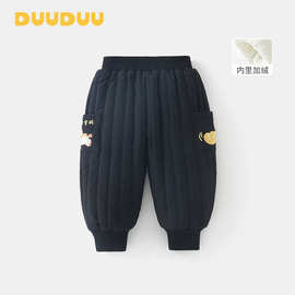 DUUDUU宝宝棉裤2025新款小童夹棉冬季小童运动裤加绒加厚儿童裤子