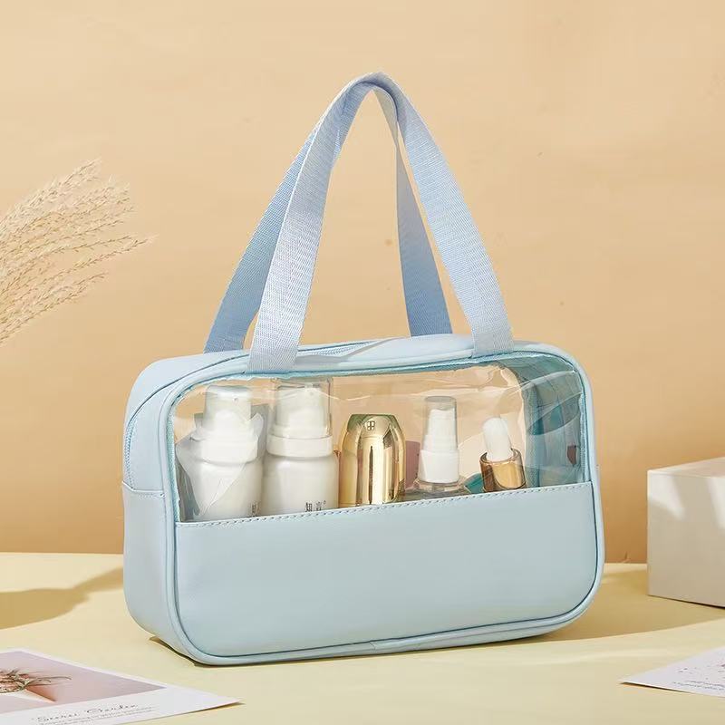 新しいスプライス化粧品バッグ 3 点セット大容量防水 PVC 半透明ポータブル旅行収納袋|undefined