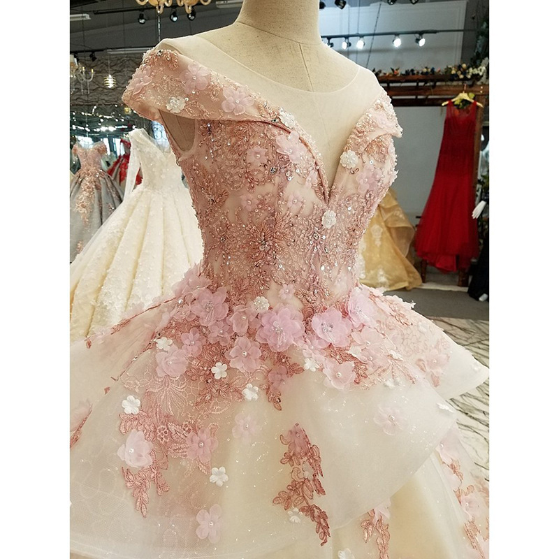 Fuchsia small princess costume for bride, Korean fitted wedding dress, evening dress, open shoulders 2